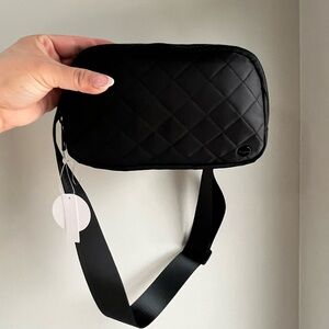 Quilted Black Crossbody Belt Bag